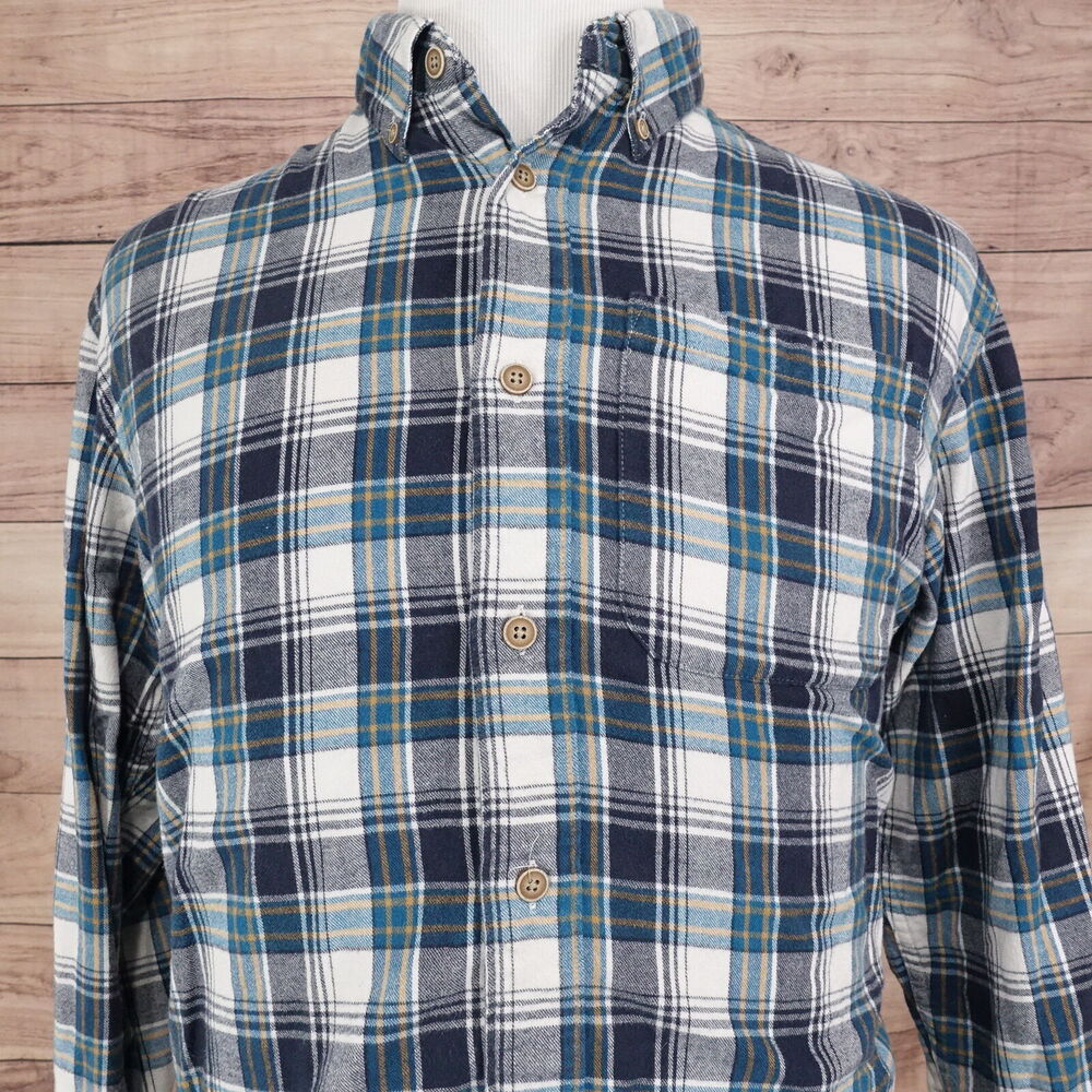 CABELA'S LONG SLEEVE‎ PLAID FLANNEL BUTTON DOWN SHIRT MENS SIZE L REG